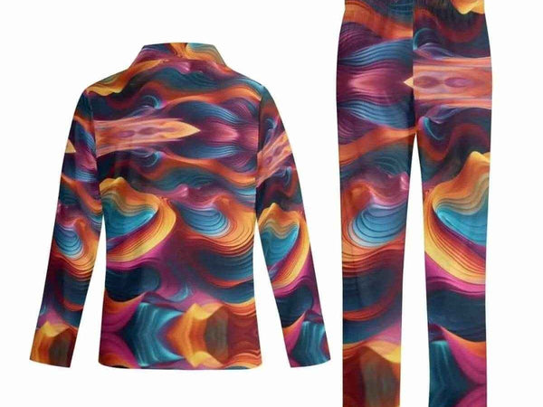 Abstract Wave Pajama Set | Colorful Artistic Loungewear
