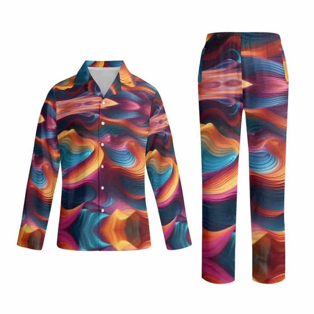 Colorful Wave Pajama Set Multicolor XS-4XL