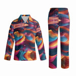Colorful Wave Pajama Set - Front view with shirt and pants | Our Phoenix Rise