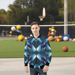 Gaming Bomber Jacket Pixel Print - Purple Design Close Up | Our Phoenix Rise