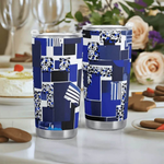 "Blue Matrix" Geometric Travel Mug | Iron Phoenix GHG - Iron Phoenix GHG