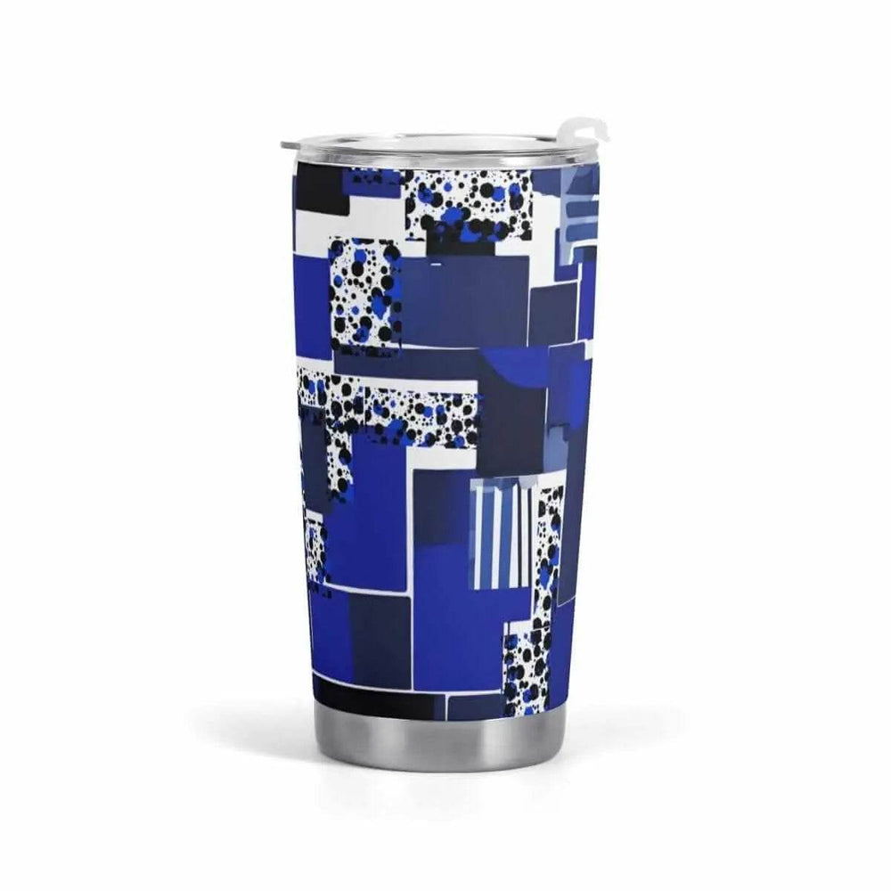 "Blue Matrix" Geometric Travel Mug | Iron Phoenix GHG