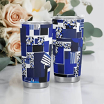 "Blue Matrix" Geometric Travel Mug | Iron Phoenix GHG - Iron Phoenix GHG