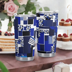 "Blue Matrix" Geometric Travel Mug | Iron Phoenix GHG - Iron Phoenix GHG