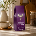 Praline Flavored Whole Bean Coffee - Fresh Brew Mockup | Our Phoenix Rise