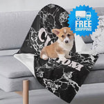 Custom Name Marble Pet Blanket XS & M Sizes