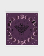 Moth and Moon Phases Sticker | Kiss-Cut Witchy Celestial Decal
