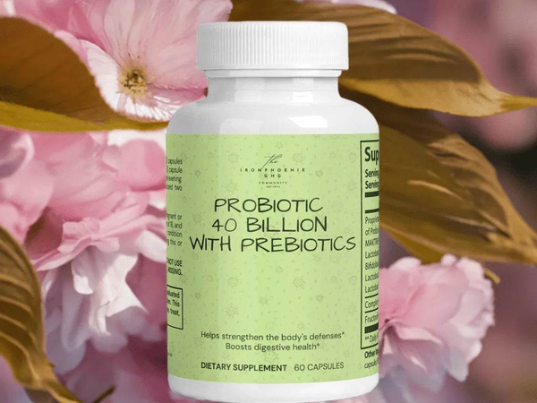 Probiotic Supplement - 40 Billion CFU, 4 Strains, Prebiotics Added - Iron Phoenix GHG