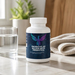 Probiotic 40 Billion with Prebiotics bottle - lifestyle mockup on kitchen counter | Our Phoenix Rise