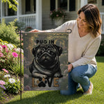 Pug Love Garden Flag - larger size enhancing a home's front entrance | Our Phoenix Rise