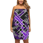 Matrix Geometric Print Off-the-Shoulder Dress Detailed View 12 | Our Phoenix Rise