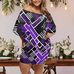 Matrix Geometric Print Off-the-Shoulder Dress Detailed View 10 | Our Phoenix Rise