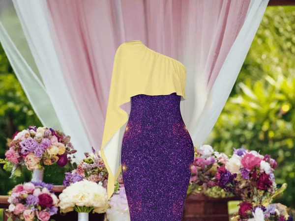 "Cosmic Flare" One-Shoulder Formal Dress - Perfect Gift for Gamers - Iron Phoenix GHG