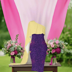 "Cosmic Flare" One-Shoulder Formal Dress - Perfect Gift for Gamers - Iron Phoenix GHG