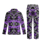 Purple Geometric Pajama Set - Shirt button detail | Our Phoenix Rise