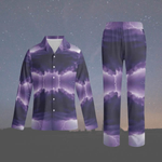 Purple Geometric Pajama Set - Front view angled | Our Phoenix Rise
