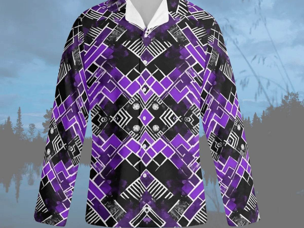 Purple Geometric Pajama Set | Modern Gamer Loungewear - Iron Phoenix GHG