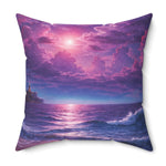 Purple Seascape Throw Pillow - Back View Seascape Art - Detail 29 | Our Phoenix Rise