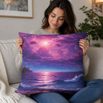 Purple Seascape Throw Pillow - Bedroom Accent Styling | Our Phoenix Rise