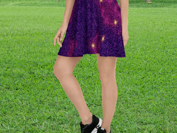 Cosmic Purple Galaxy Skater Skirt | Iron Phoenix GHG - Iron Phoenix GHG