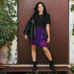 Cosmic Purple Galaxy Skater Skirt Main Perspective | Our Phoenix Rise