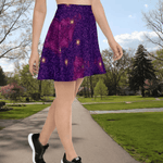 Cosmic Purple Galaxy Skater Skirt Detailed View 3 | Our Phoenix Rise