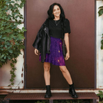 Cosmic Purple Galaxy Skater Skirt | Iron Phoenix GHG - Iron Phoenix GHG