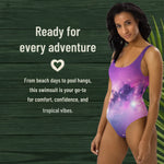 Purple Gradient One Piece Swimsuit - Stitching Detail - Detail 18 | Our Phoenix Rise
