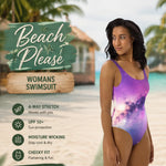 Purple Gradient One Piece Swimsuit - Front View Vibrant Ombre - Detail 13 | Our Phoenix Rise