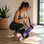 Galaxy Nebula Purple Yoga Mat - Anti-Slip Rubber Bottom Detail - Detail 10 | Our Phoenix Rise