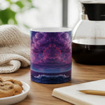 Purple Aesthetic Coffee Mug - Lifestyle Sunset Balcony Scene | Our Phoenix Rise