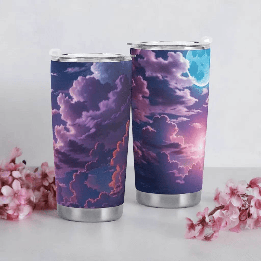 Purple Cloud Sky Tumbler by Shadowseeker