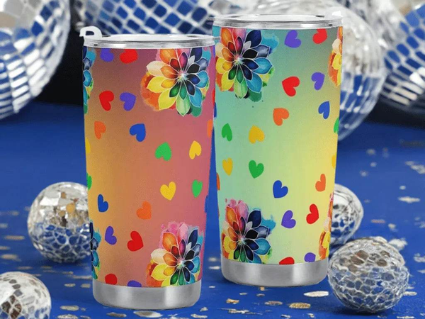 "Rainbow Cheer" Travel Mug (20oz)| Iron Phoenix GHG - Iron Phoenix GHG