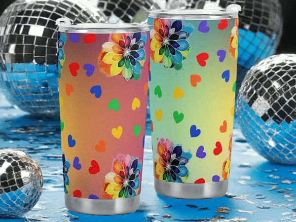"Rainbow Cheer" Travel Mug (20oz)| Iron Phoenix GHG - Iron Phoenix GHG