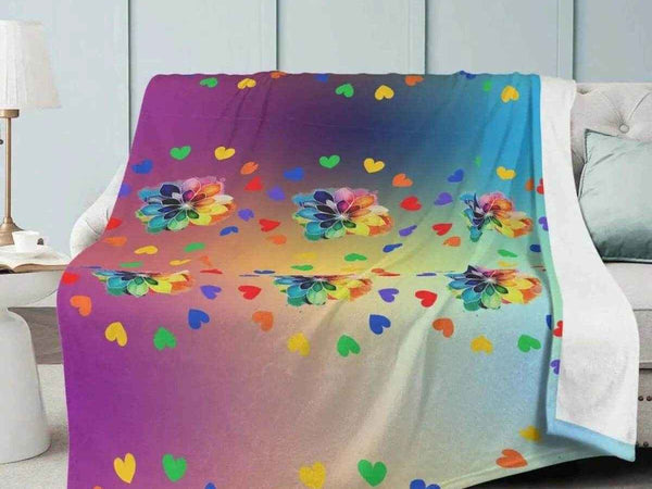 Rainbow Flower Blanket | Nostalgic 90s Gamer Throw