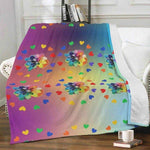 Rainbow Floral Throw Blanket - Full view on white couch | Our Phoenix Rise