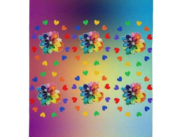 Rainbow Flower Blanket | Nostalgic 90s Gamer Throw