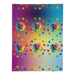 Rainbow Floral Throw Blanket - Flat lay view displaying full pattern | Our Phoenix Rise
