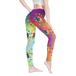 Rainbow Flower Leggings | Nostalgic 90s Gamer Yoga Tights - Iron Phoenix GHG