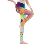 Rainbow Flower Leggings | Nostalgic 90s Gamer Yoga Tights - Iron Phoenix GHG