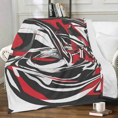 Red Black Abstract Blanket | Modern Gamer Fleece Throw