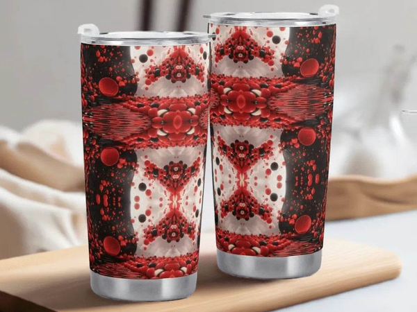 "Red Cell" Abstract Travel Mug (20oz)| Iron Phoenix GHG - Iron Phoenix GHG