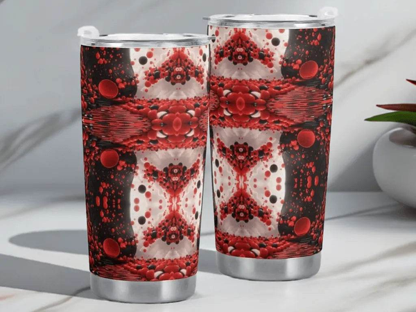 "Red Cell" Abstract Travel Mug (20oz)| Iron Phoenix GHG - Iron Phoenix GHG