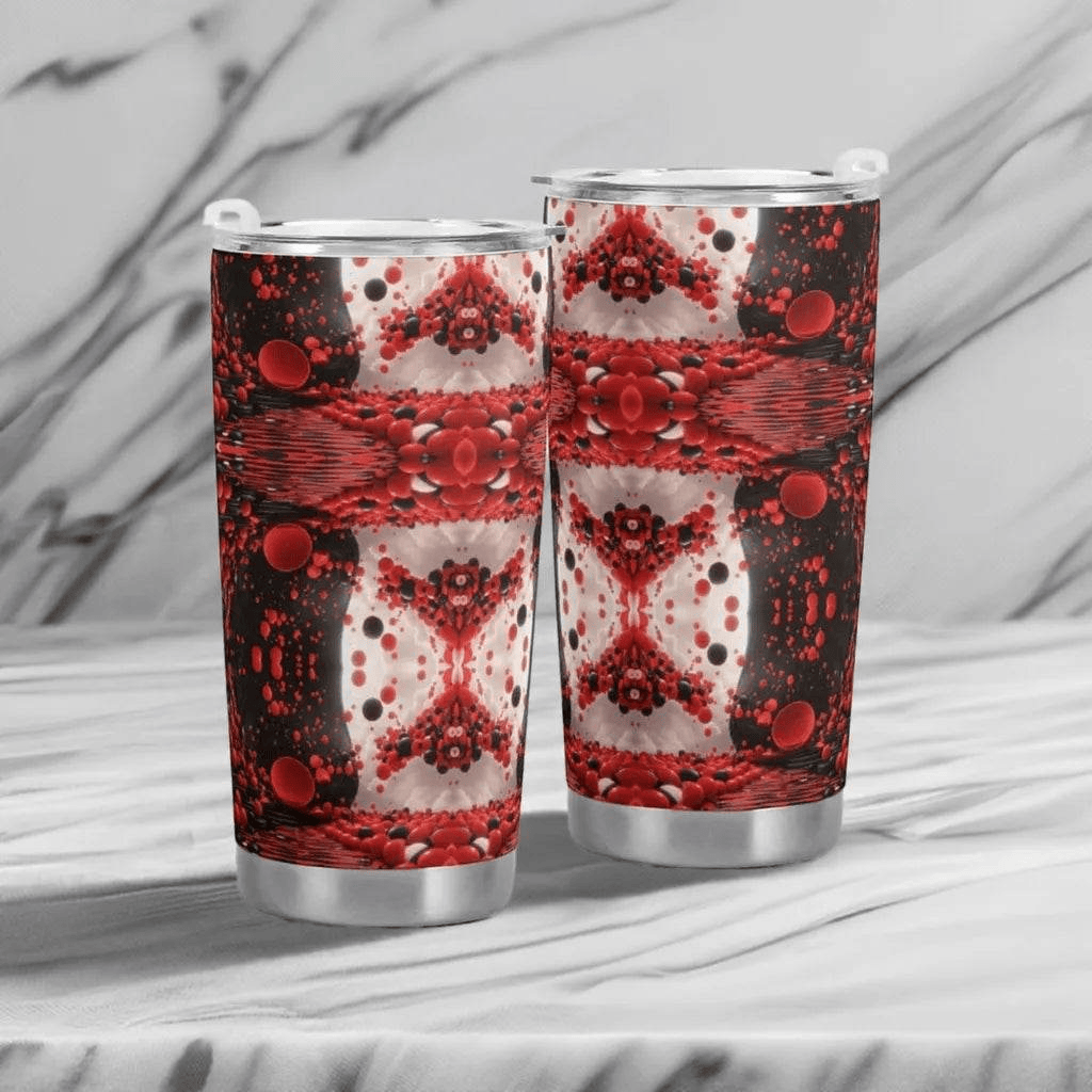 Red Cell Abstract Travel Mug (20oz Black