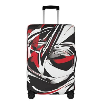 Red Black Abstract Luggage Cover - Front view | Our Phoenix Rise