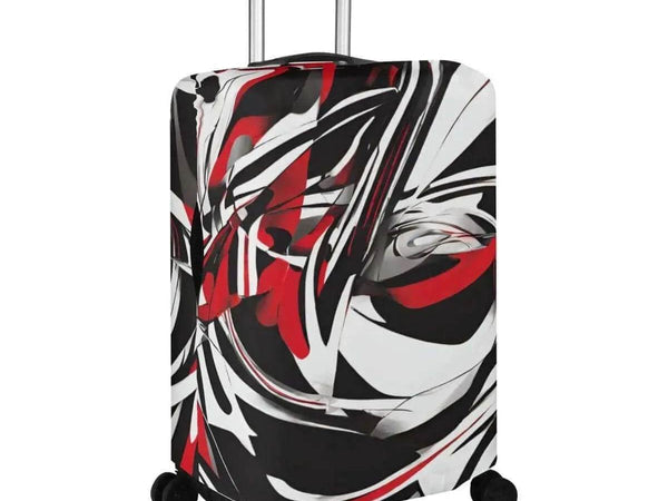 Red Black Abstract Luggage Cover | Modern Travel Gift - Iron Phoenix GHG