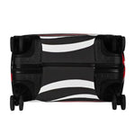 Red Black Abstract Luggage Cover - Handle opening detail | Our Phoenix Rise