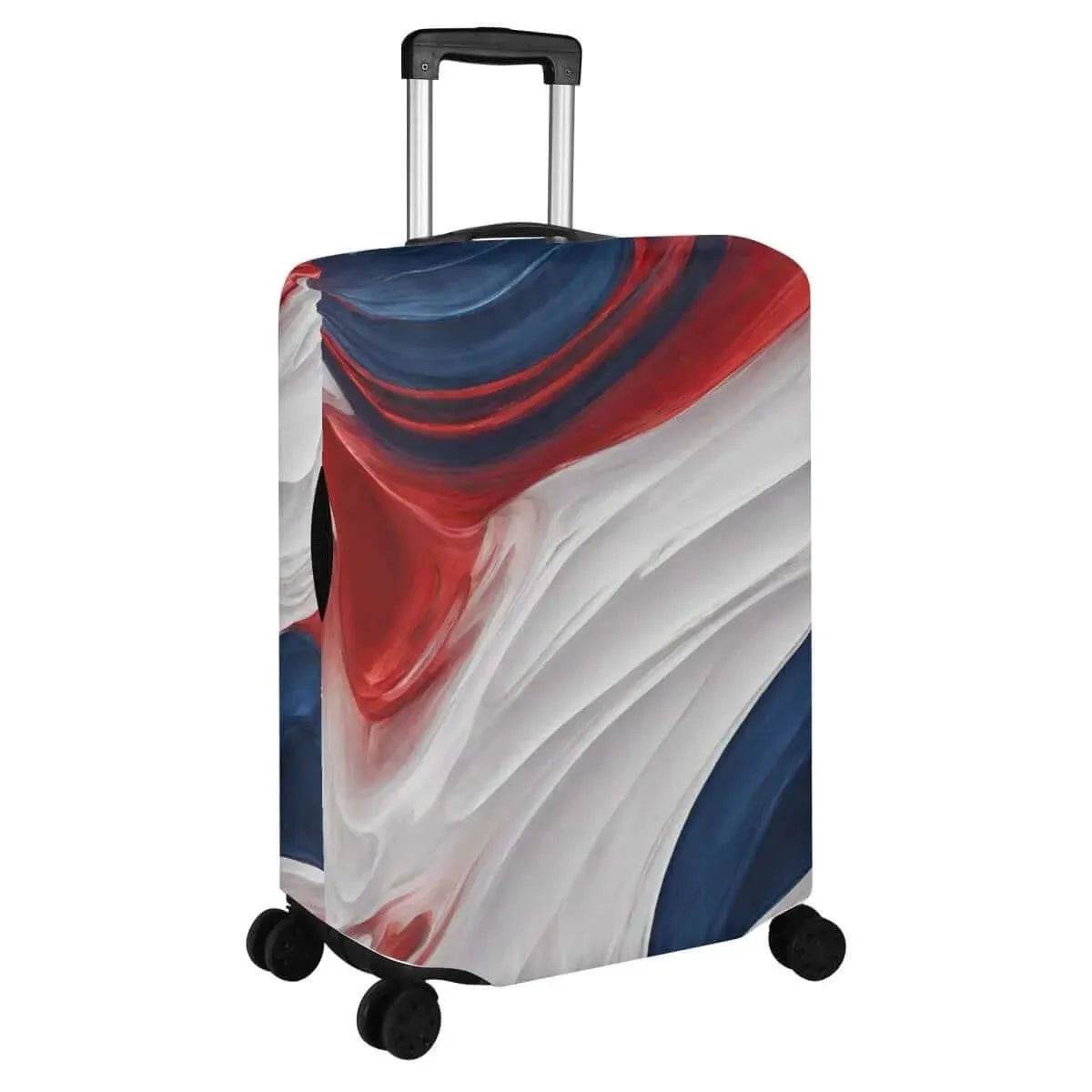 Patriotic Swirl Luggage Cover | Red White Blue Travel Gift - Iron Phoenix GHG