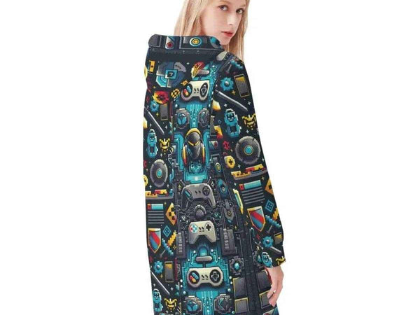 "8-Bit" Retro Gamer Hoodie Dress | Iron Phoenix GHG