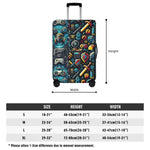 Retro Gaming Pixel Art Luggage Cover - Fabric detail with pixel art | Our Phoenix Rise
